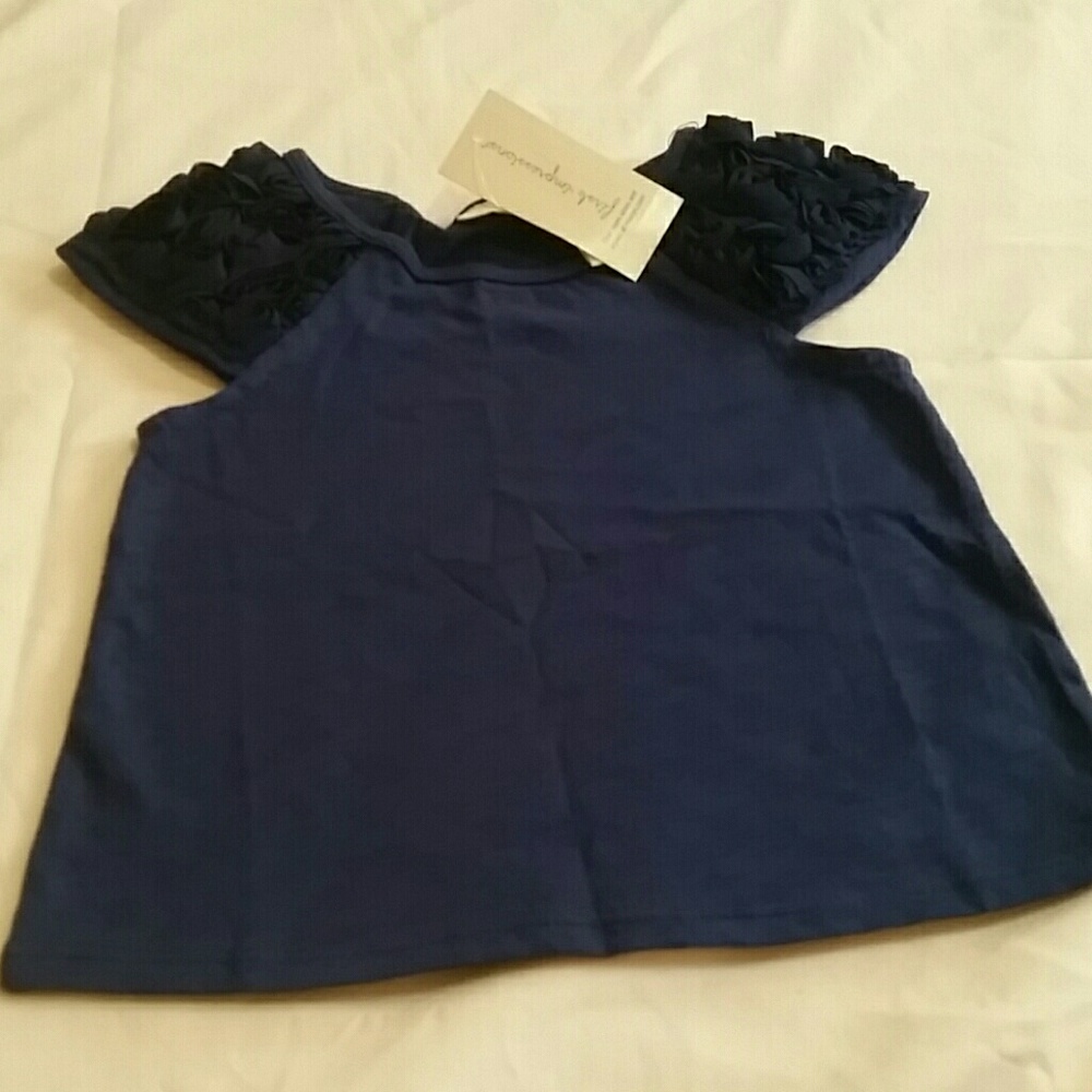 NWT. Navy baby girl's  "rosette" tee. Size 24 mo.